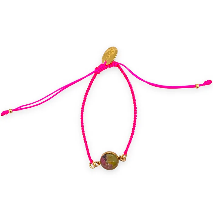 Detroit Graffiti Bracelets Kids Taylor Bracelet Gold Hot Pink