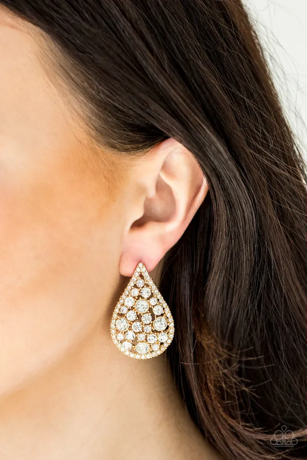 Earrings A Finishing Touch Jewelry Paparazzi REIGNStorm Gold Teardrop Earrings