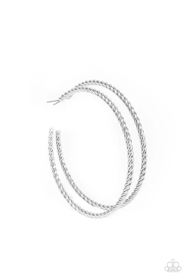 Earrings A Finishing Touch Jewelry Paparazzi Resist The Twist Silver Earrings