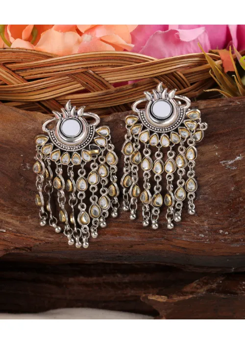 Earrings Afgani German Silver Oxidized Jhumki Earrings for Women DESIGN 915 justreal deal