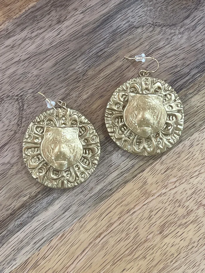 Earrings Carol Cassisa Carol Cassisa Joli Mike Earrings Tiger on Disk