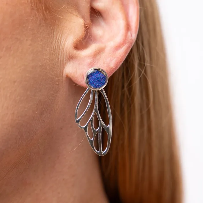 Earrings Detroit Graffiti Callie Butterfly Earrings Silver
