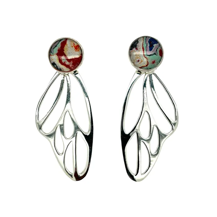 Earrings Detroit Graffiti Callie Butterfly Earrings Silver