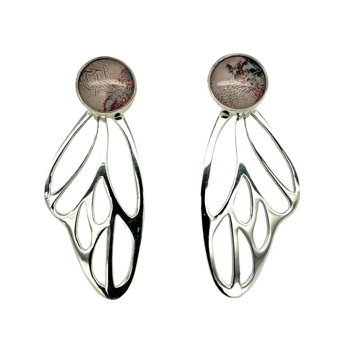Earrings Detroit Graffiti Callie Butterfly Earrings Silver
