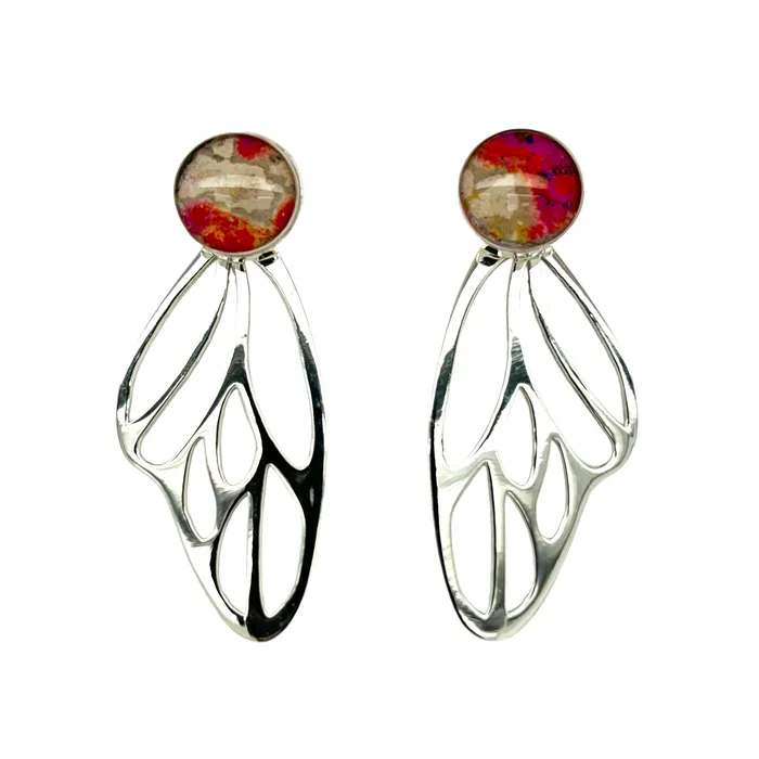 Earrings Detroit Graffiti Callie Butterfly Earrings Silver