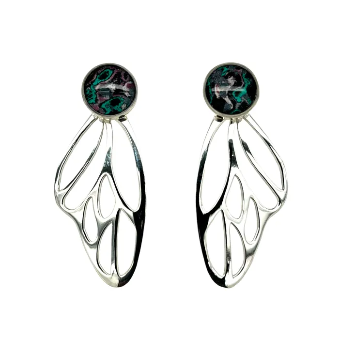 Earrings Detroit Graffiti Callie Butterfly Earrings Silver