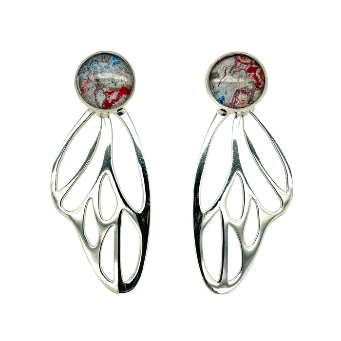 Earrings Detroit Graffiti Callie Butterfly Earrings Silver