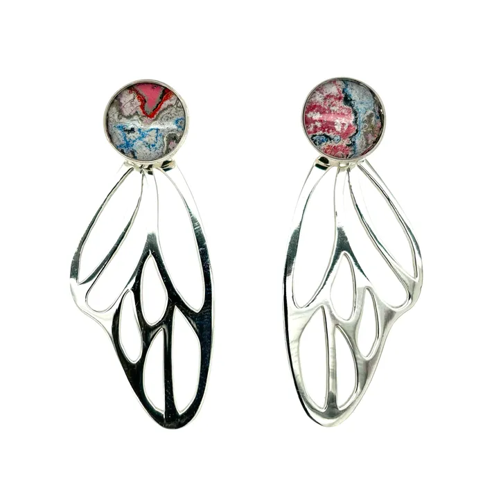 Earrings Detroit Graffiti Callie Butterfly Earrings Silver