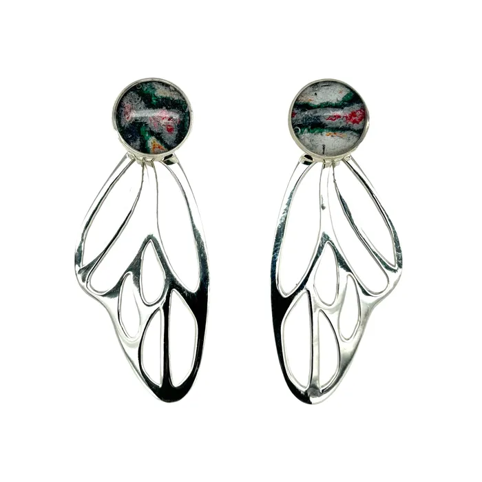 Earrings Detroit Graffiti Callie Butterfly Earrings Silver