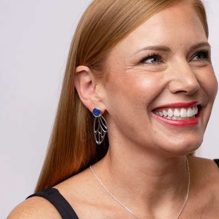 Earrings Detroit Graffiti Callie Butterfly Earrings Silver