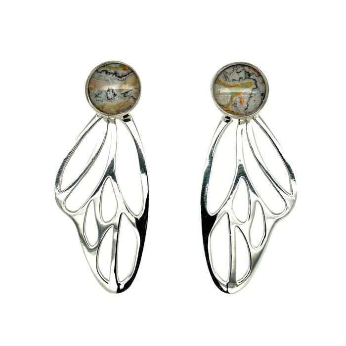 Earrings Detroit Graffiti Callie Butterfly Earrings Silver