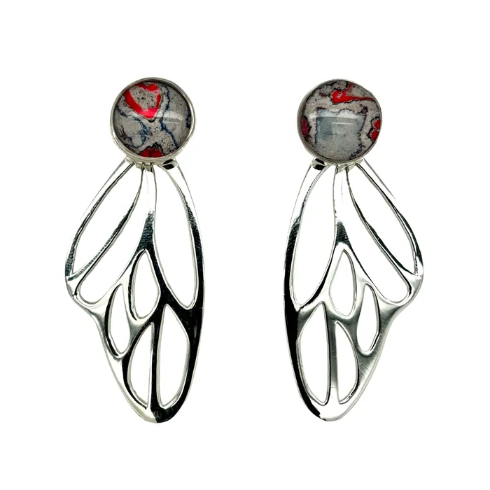 Earrings Detroit Graffiti Callie Butterfly Earrings Silver