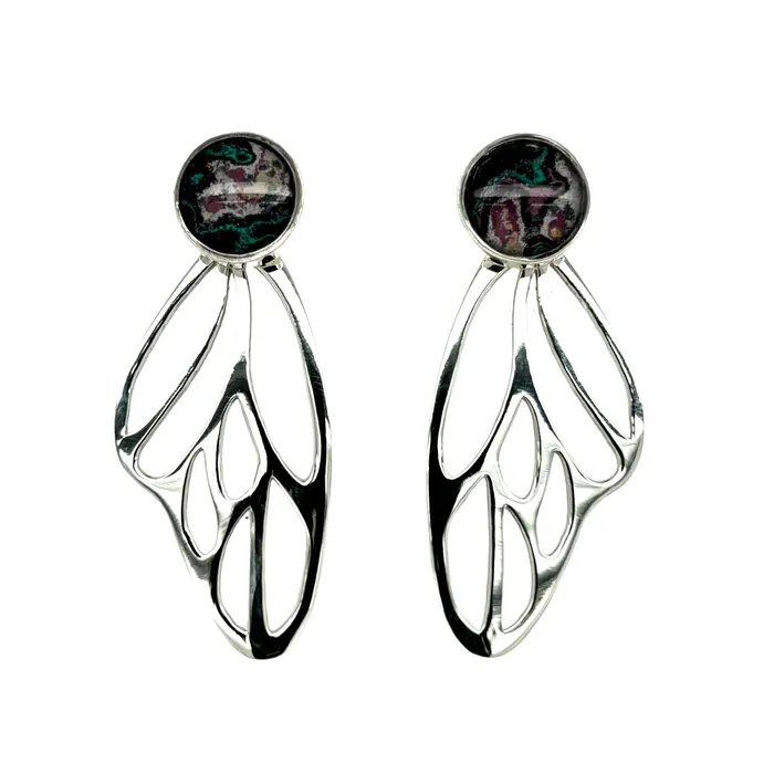 Earrings Detroit Graffiti Callie Butterfly Earrings Silver