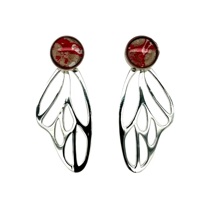 Earrings Detroit Graffiti Callie Butterfly Earrings Silver