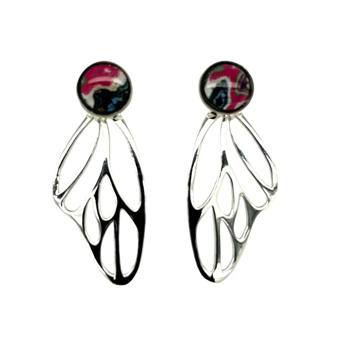 Earrings Detroit Graffiti Callie Butterfly Earrings Silver