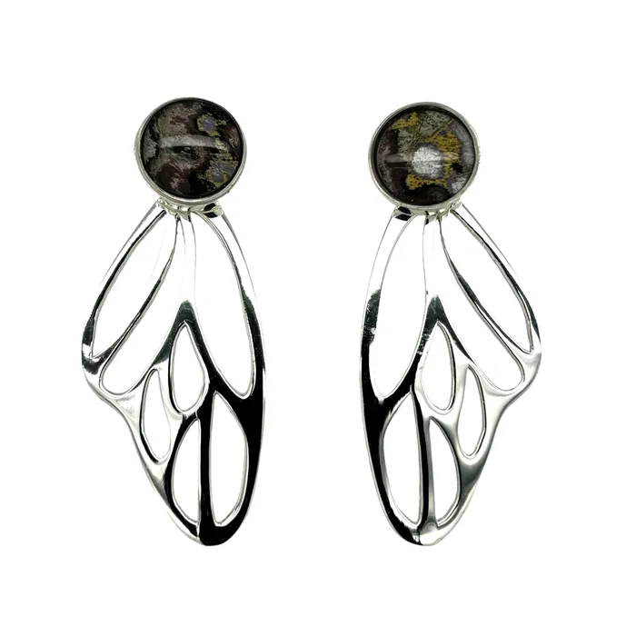 Earrings Detroit Graffiti Callie Butterfly Earrings Silver
