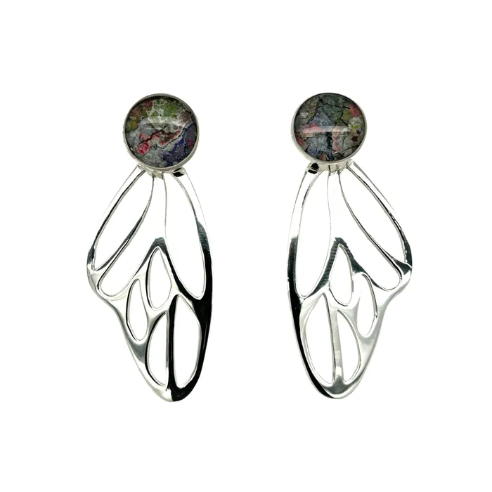 Earrings Detroit Graffiti Callie Butterfly Earrings Silver