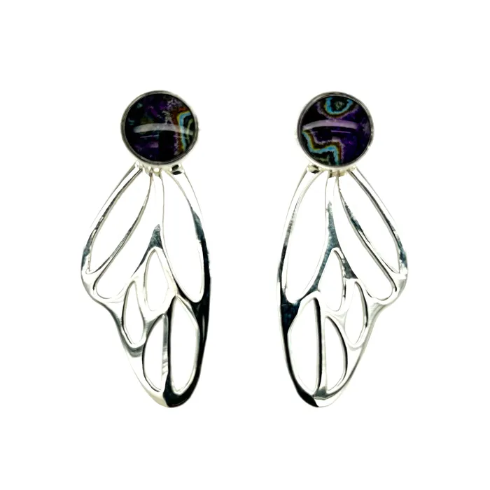 Earrings Detroit Graffiti Callie Butterfly Earrings Silver
