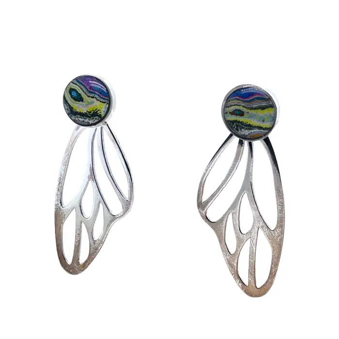 Earrings Detroit Graffiti Callie Butterfly Earrings Silver