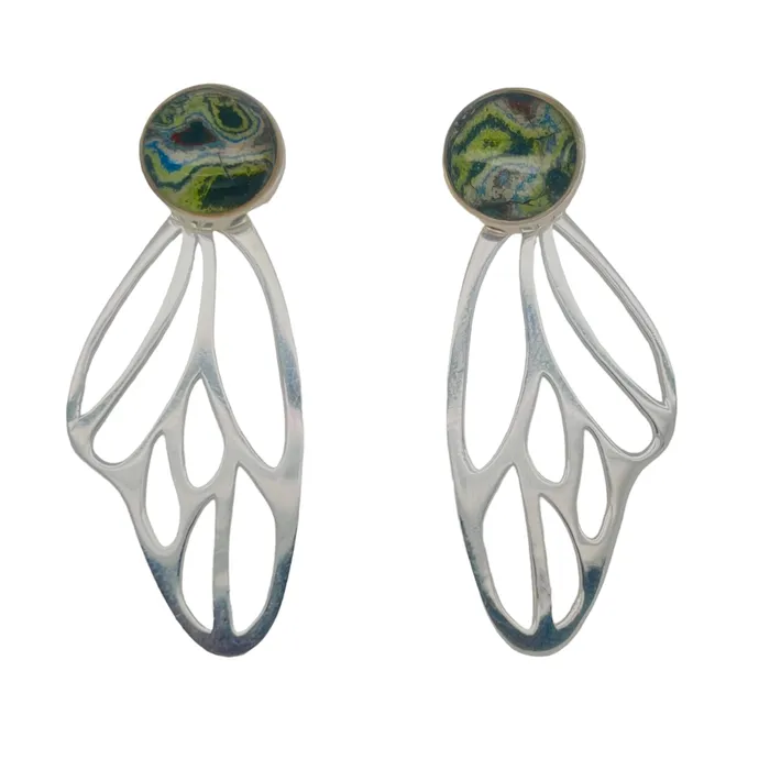 Earrings Detroit Graffiti Callie Butterfly Earrings Silver