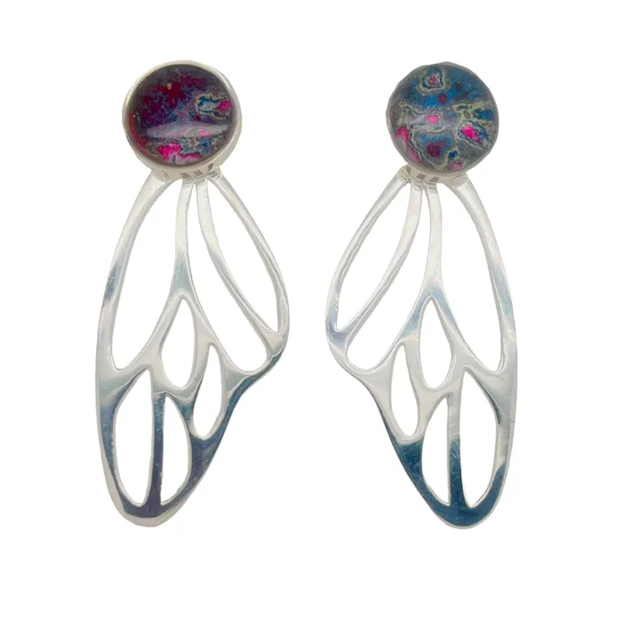 Earrings Detroit Graffiti Callie Butterfly Earrings Silver