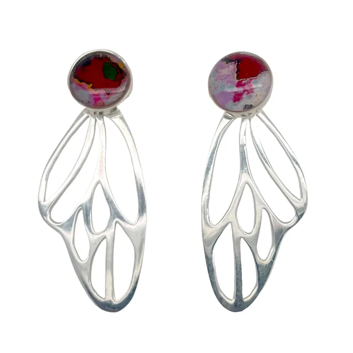 Earrings Detroit Graffiti Callie Butterfly Earrings Silver