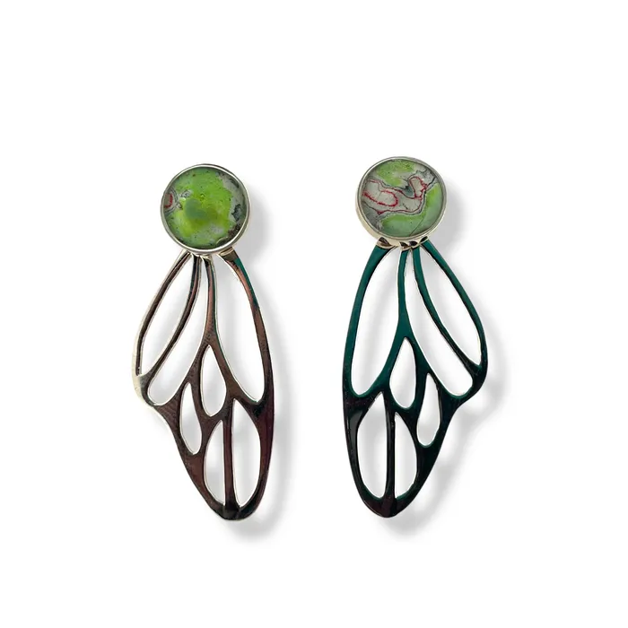 Earrings Detroit Graffiti Callie Butterfly Earrings Silver