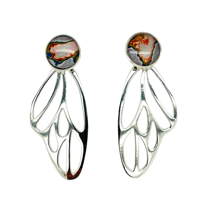Earrings Detroit Graffiti Callie Butterfly Earrings Silver