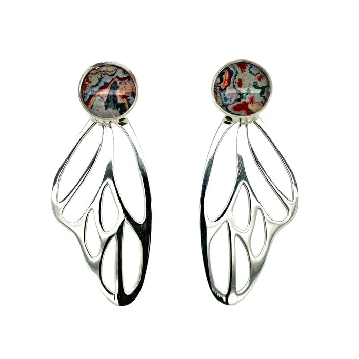 Earrings Detroit Graffiti Callie Butterfly Earrings Silver