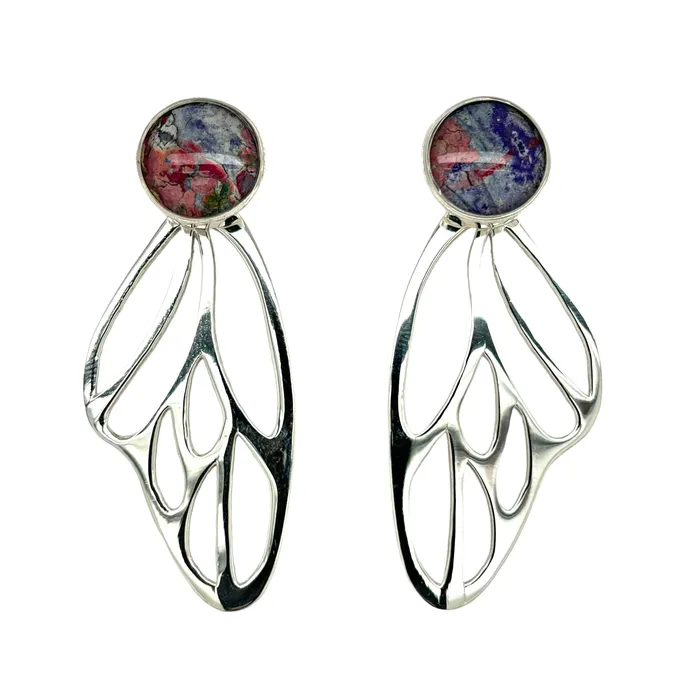 Earrings Detroit Graffiti Callie Butterfly Earrings Silver