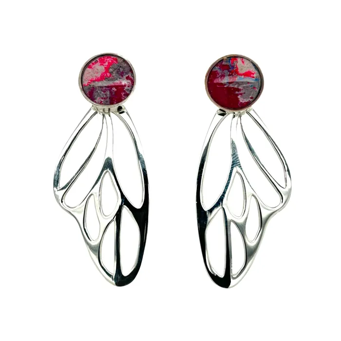 Earrings Detroit Graffiti Callie Butterfly Earrings Silver