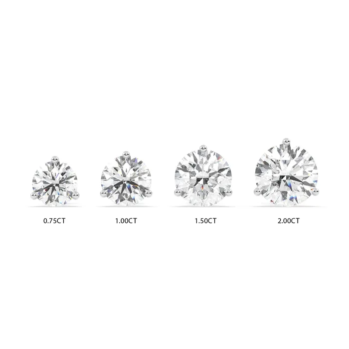Earrings Howard Fine Jewellers 18KW Three Prong Diamond Stud Earrings