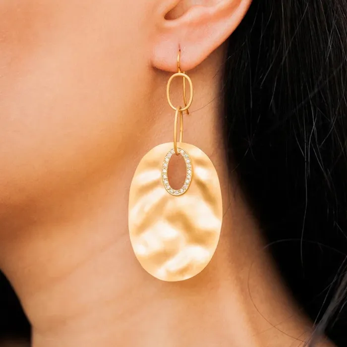 Earrings Howard Fine Jewellers Gold Oval Diamond Drop Earrings Earrings Howard Fine Jewellers Gold Oval Diamond Drop Earrings