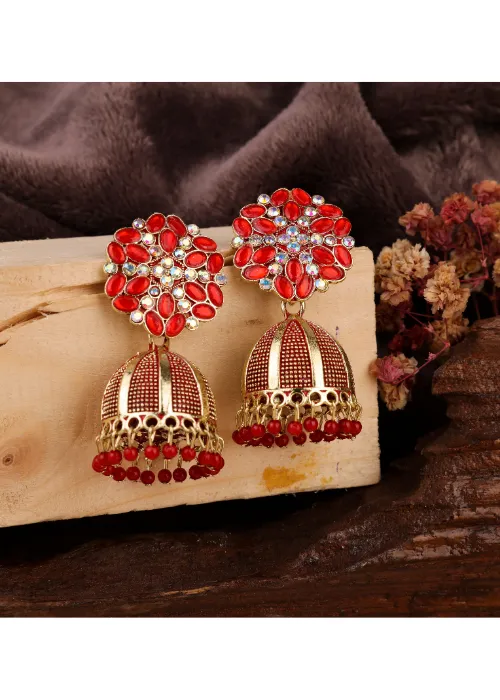 Earrings justreal deal Afgani German Silver Oxidized Jhumki Earrings for Women DESIGN 758