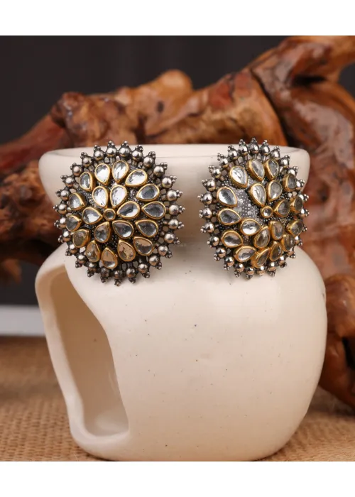 Earrings justreal deal Afgani German Silver Oxidized Jhumki Earrings for Women DESIGN 836