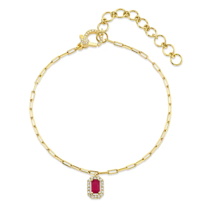 Earrings MINI ME RUBY DIAMOND HALO DROP ANKLET SHAY JEWELRY
