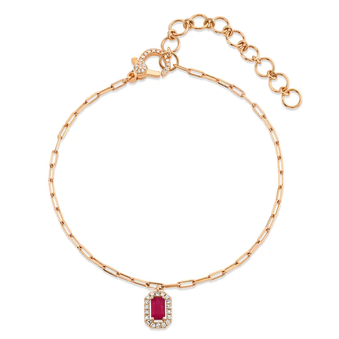 Earrings MINI ME RUBY DIAMOND HALO DROP ANKLET SHAY JEWELRY