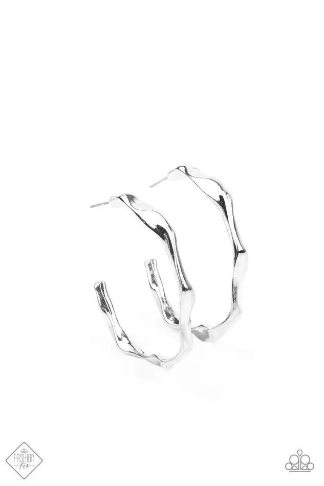 Earrings Paparazzi Coveted Curves Silver Fashion Fix Earrings A Finishing Touch Jewelry