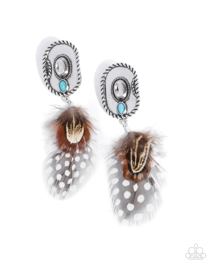 Earrings Paparazzi Feathered Fairy Tale Brown Earring Paparazzi Accessories