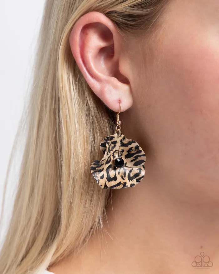 Earrings Paparazzi Legendary Leopard Black Earrings A Finishing Touch Jewelry