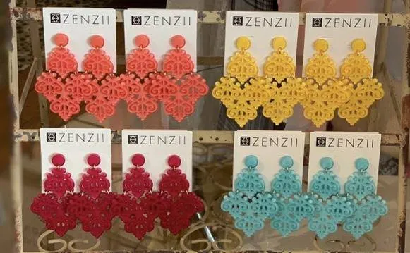 Earrings Zenzii Two Tiered Circle Earring