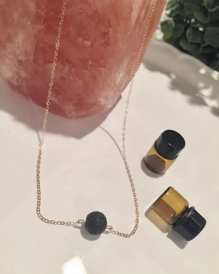 eostre collections Aura Aromatherapy Stone Necklace Necklaces