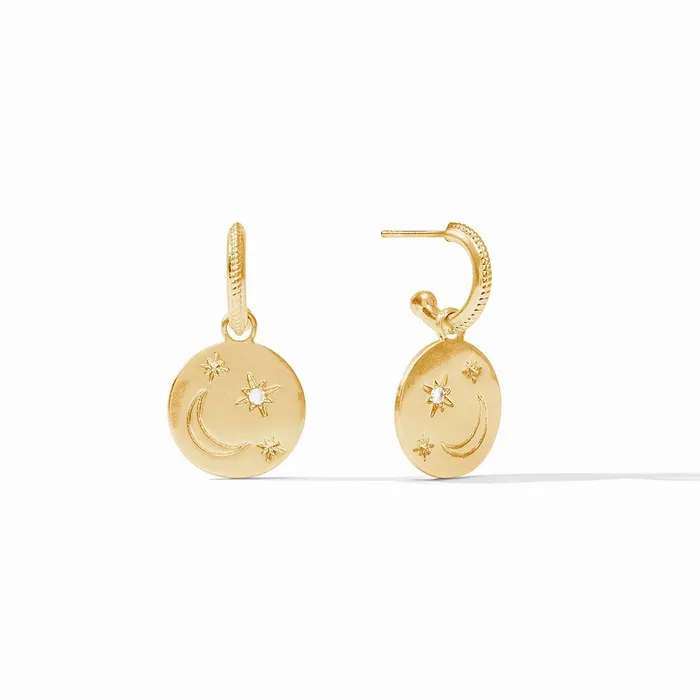 Julie Vos Earrings Julie Vos Luna 4in1 Charm Earring Sapphire Blue