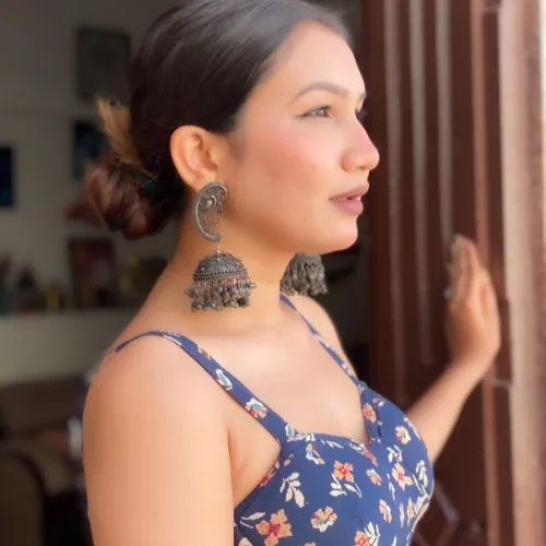 justreal deal Earrings Afgani German Silver Oxidized Jhumki Earrings for Women DESIGN 111