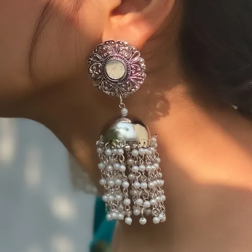 justreal deal Earrings Afgani German Silver Oxidized Jhumki Earrings for Women DESIGN 241 justreal deal Earrings Afgani German Silver Oxidized Jhumki Earrings for Women DESIGN 241