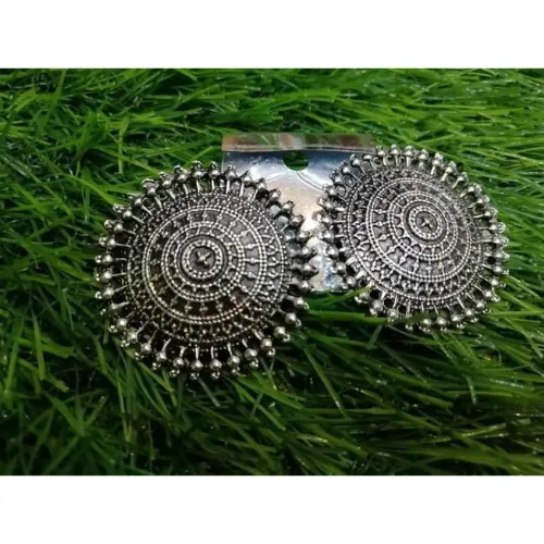 justreal deal Earrings Afgani German Silver Oxidized Jhumki Earrings for Women DESIGN 52