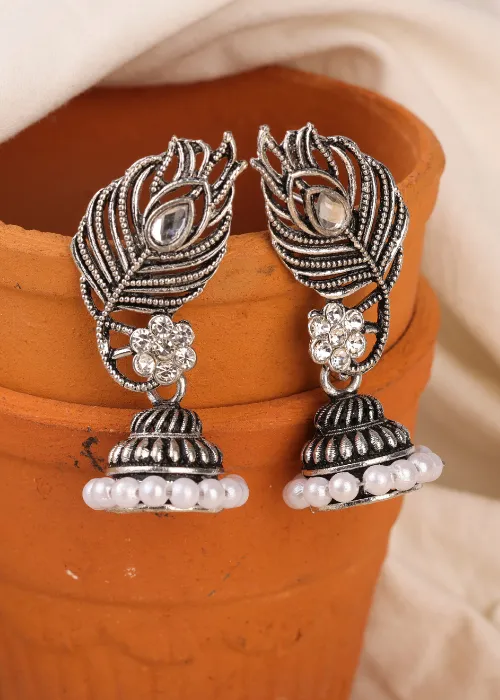 justreal deal Earrings Afgani German Silver Oxidized Jhumki Earrings for Women DESIGN 750 justreal deal Earrings Afgani German Silver Oxidized Jhumki Earrings for Women DESIGN 750