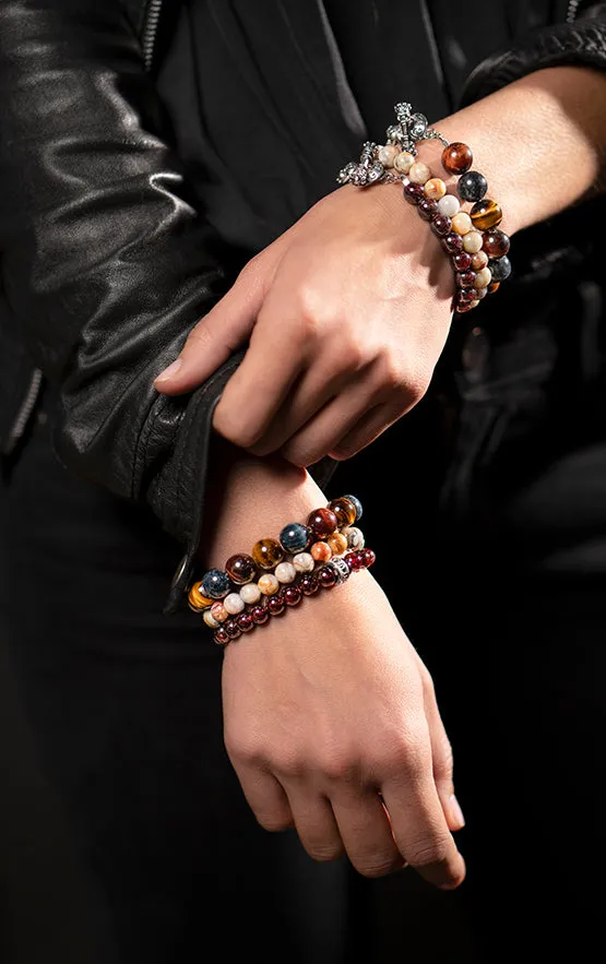 King Baby Bracelets Black Obsidian Bracelet with Silver Toggle King Baby Bracelets Black Obsidian Bracelet with Silver Toggle