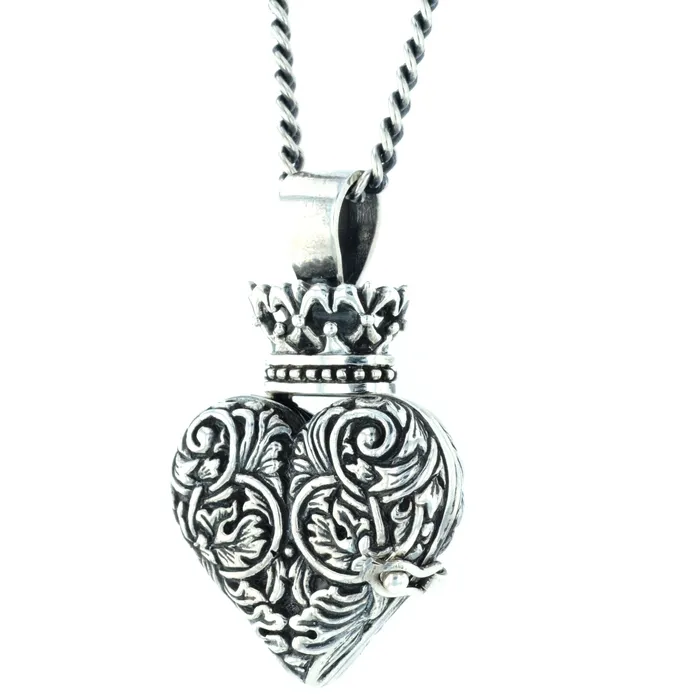 King Baby Necklaces Engraved Baroque Heart Locket King Baby Necklaces Engraved Baroque Heart Locket