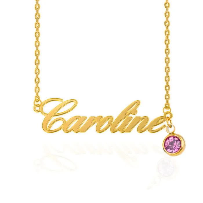 LUX Birthstone Name Necklace YNYS Necklaces